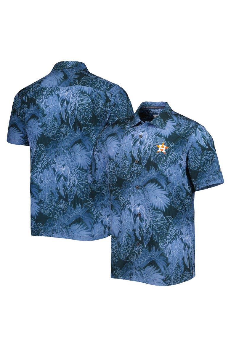 Men's Tommy Bahama Blue Houston Astros Bahama Coast Luminescent Fronds IslandZone Button-Up Camp Shirt, Main, color, Blue