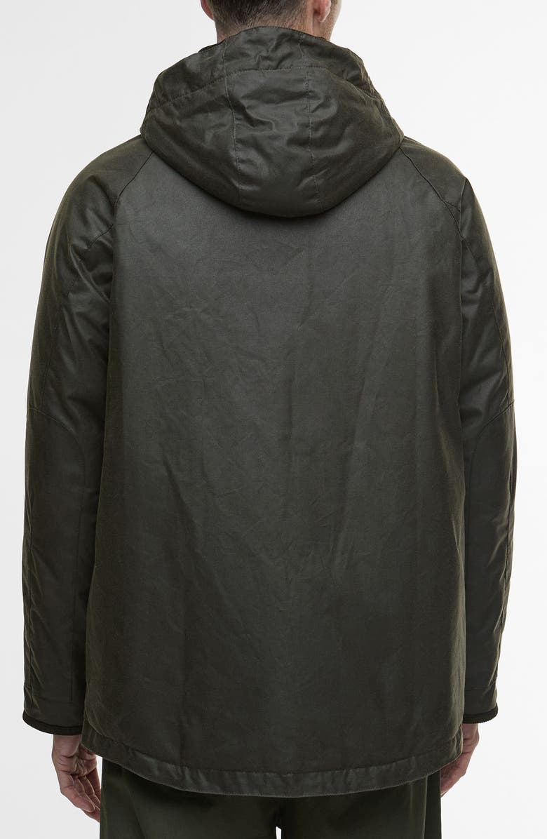 Barbour Modern Waxed Cotton Jacket with Removable Hood, Alternate, color, Archive Olive