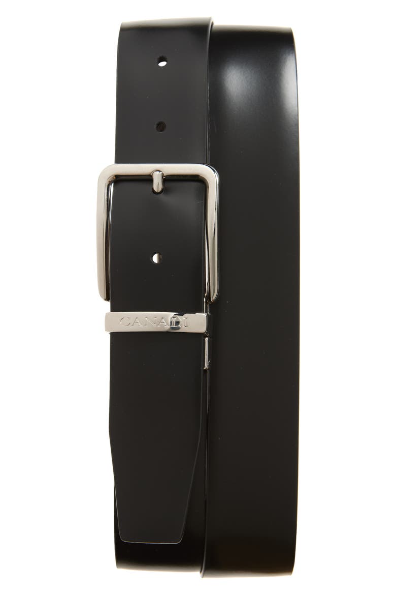 Reversible Leather Belt, Alternate, color, BROWN