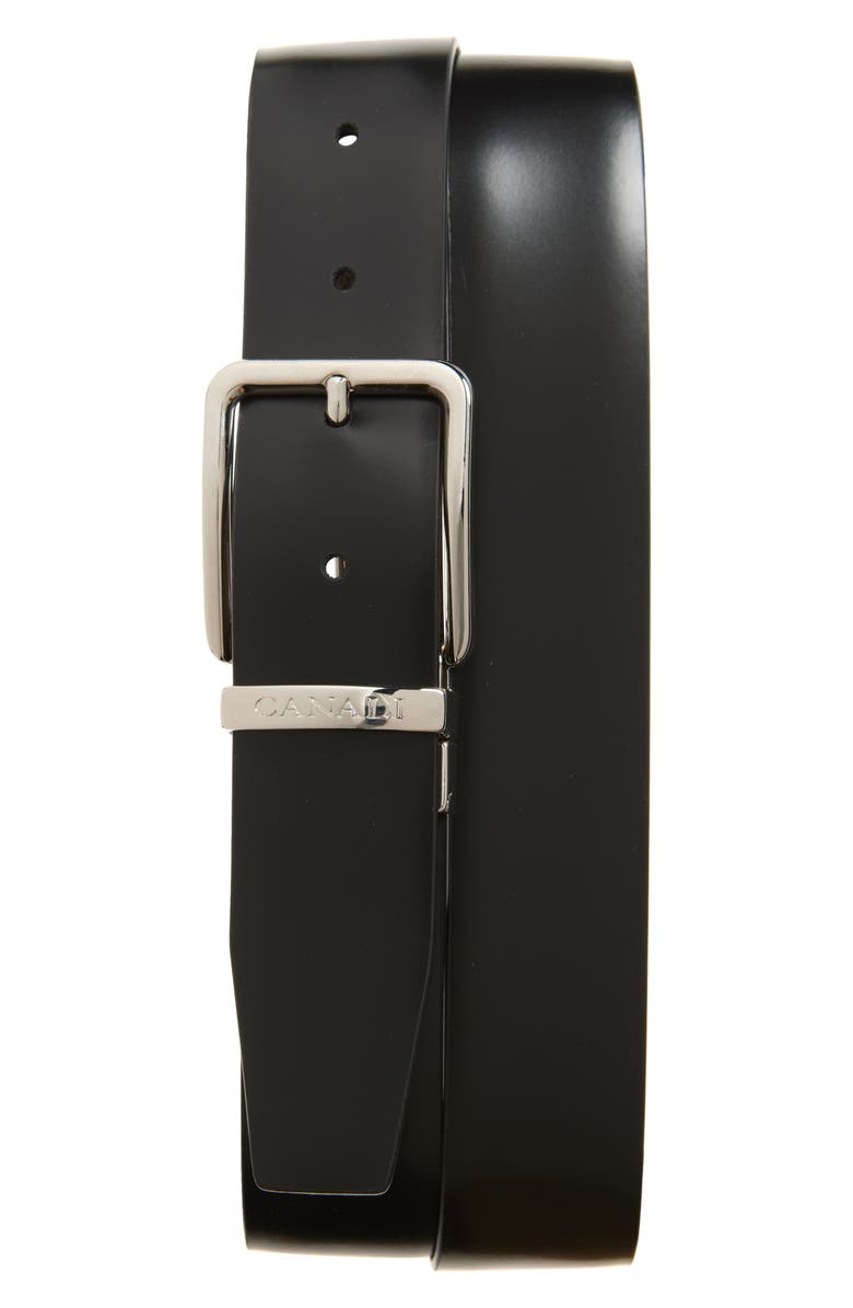 Canali Reversible Leather Belt, Alternate, color, Brown