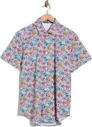 Robert Graham Benloch Short Sleeve Cotton Button-Up Shirt