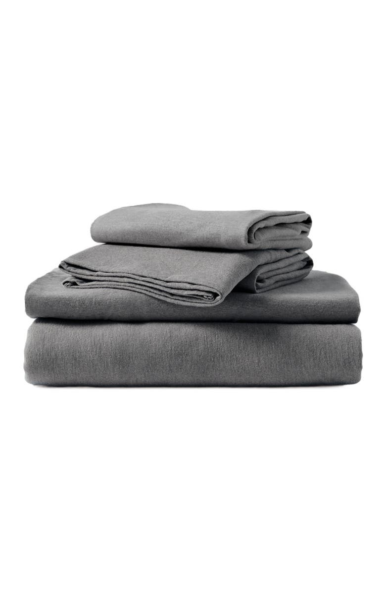 Pact Organic Cotton Organic Favorite Tee Jersey Sheet Set, Main, color, Medium Grey Heather