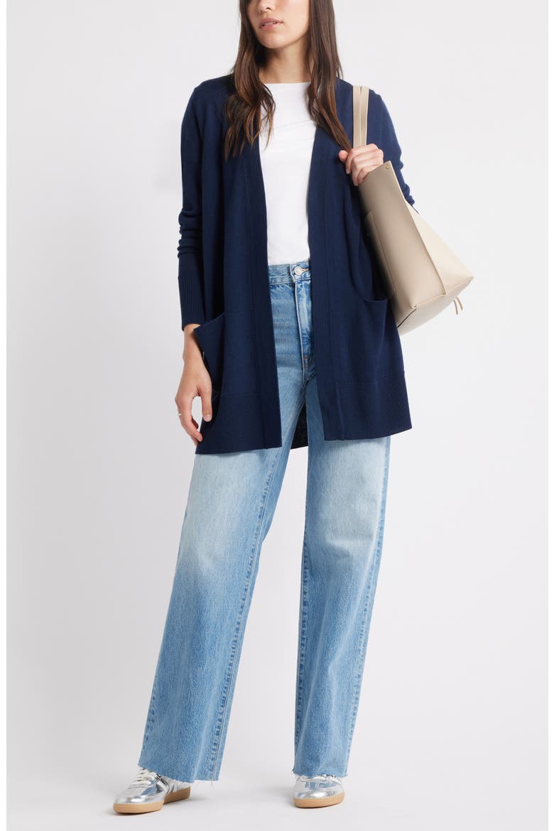 Everyday Open Front Cardigan, Alternate, color, NAVY STILL