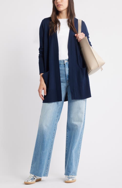 Caslonr Caslon(r) Everyday Open Front Cardigan In Black