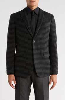 John Varvatos Star USA Houndstooth Cotton Blend Two-Button Sport Coat