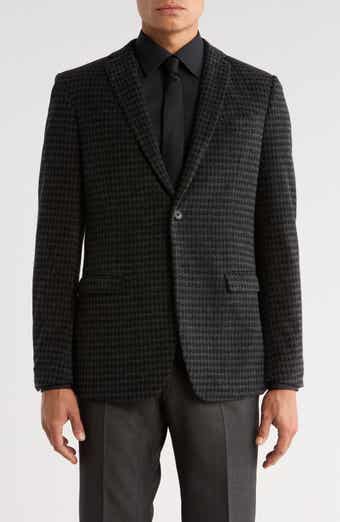 John Varvatos Star USA Houndstooth Cotton Blend Two-Button Sport Coat