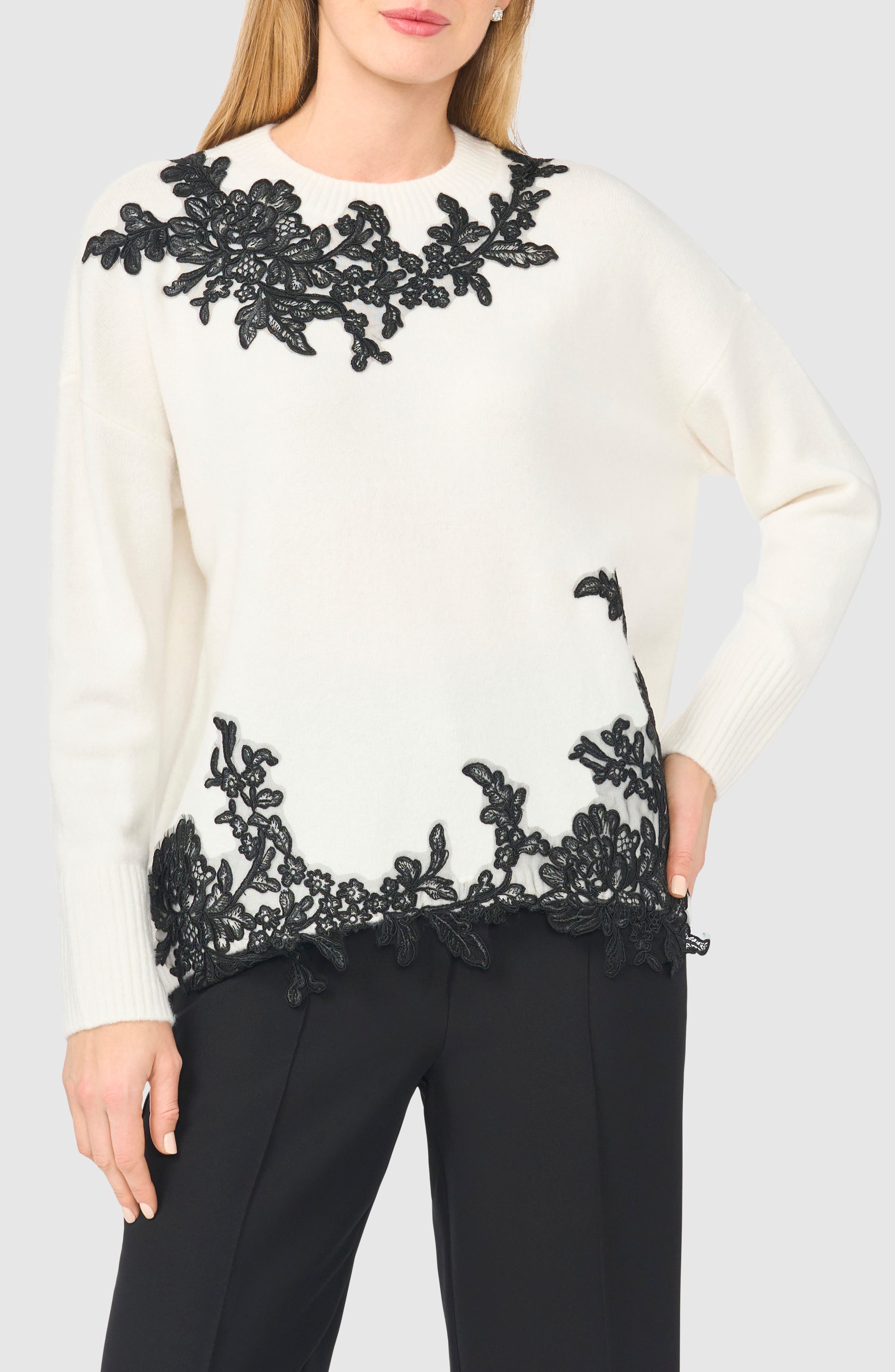 Lace Trim Sweater