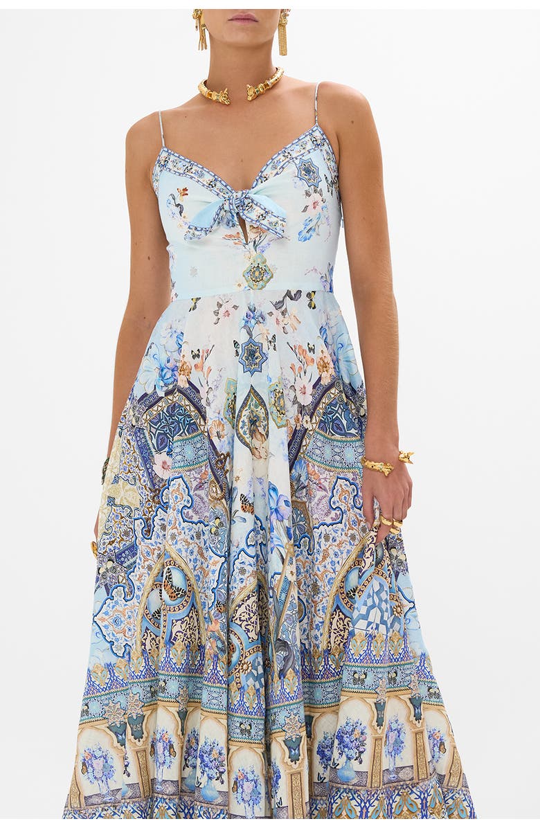 Camilla LONG DRESS WITH TIE FRONT AL MANIAL PALACE MEMOIRS, Alternate, color, 