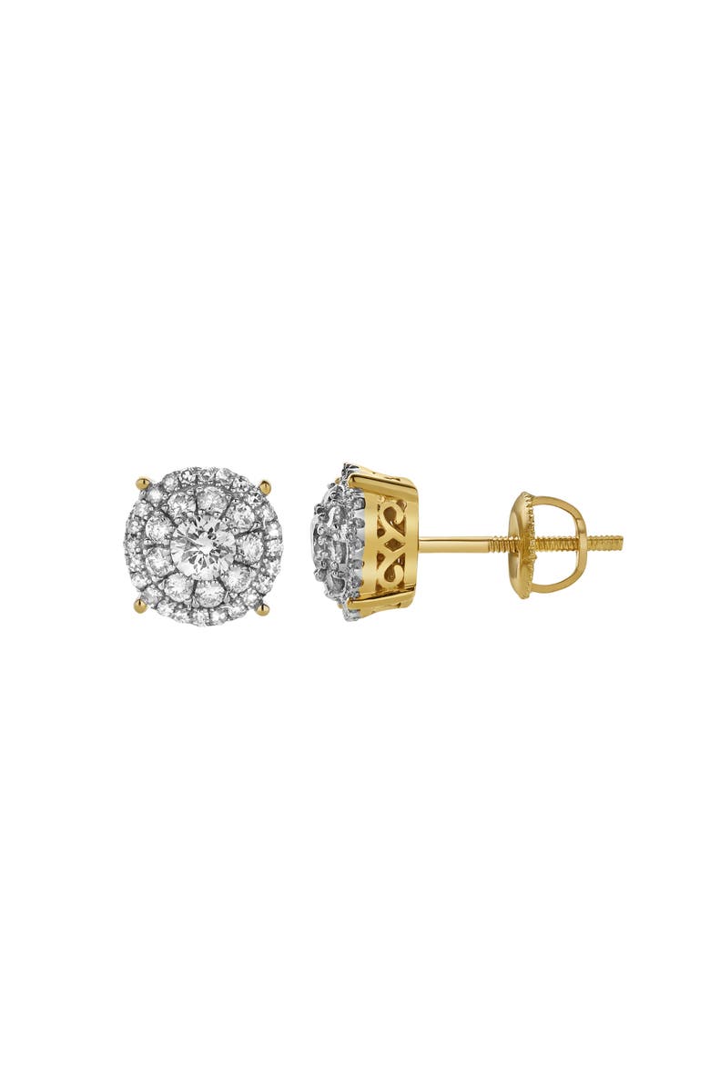 LuvMyJewelry Velithra 10K Yellow Gold Cluster Diamond Unisex Earrings - 0.51 Cts, Main, color, 10K Yellow Gold
