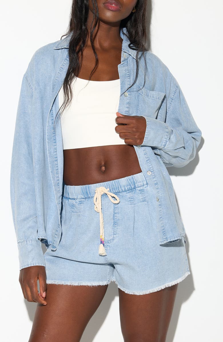 Spiritual Gangster Beaudry Oversize Chambray Button-Up Shirt, Main, color, Sunbleache