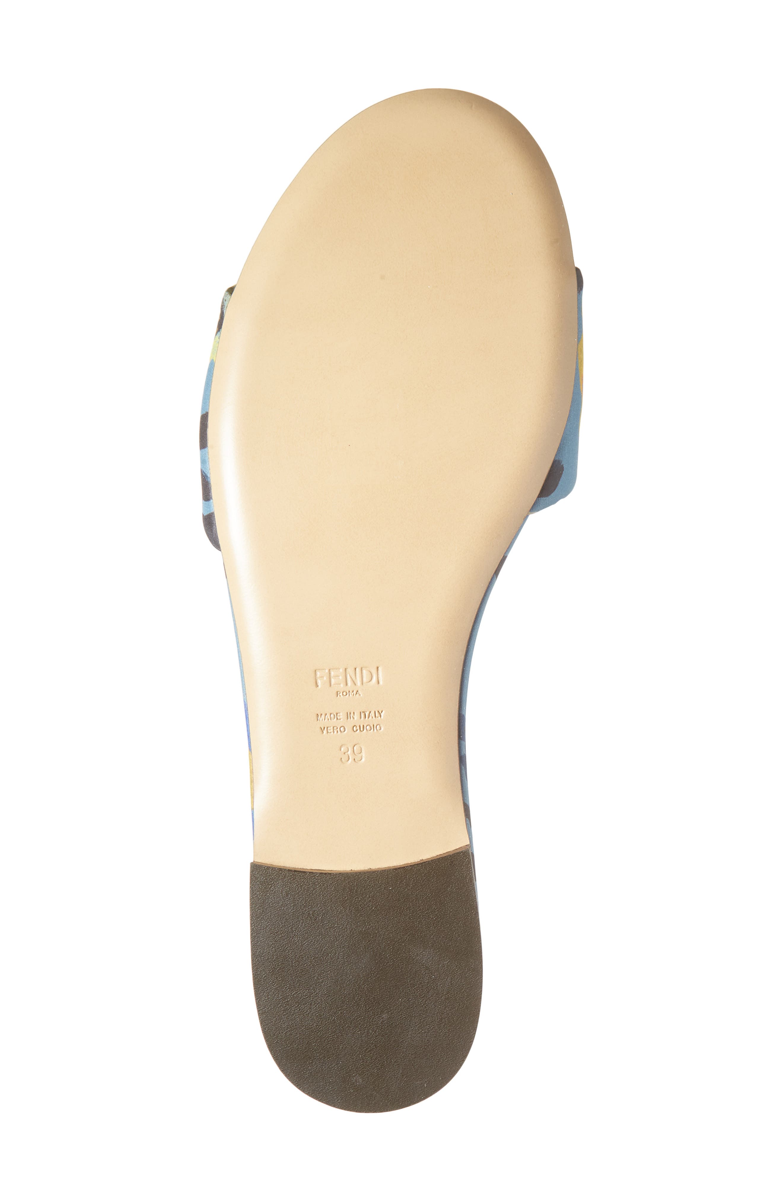 Fendi Signature Slide Sandal, Alternate, color, Blue