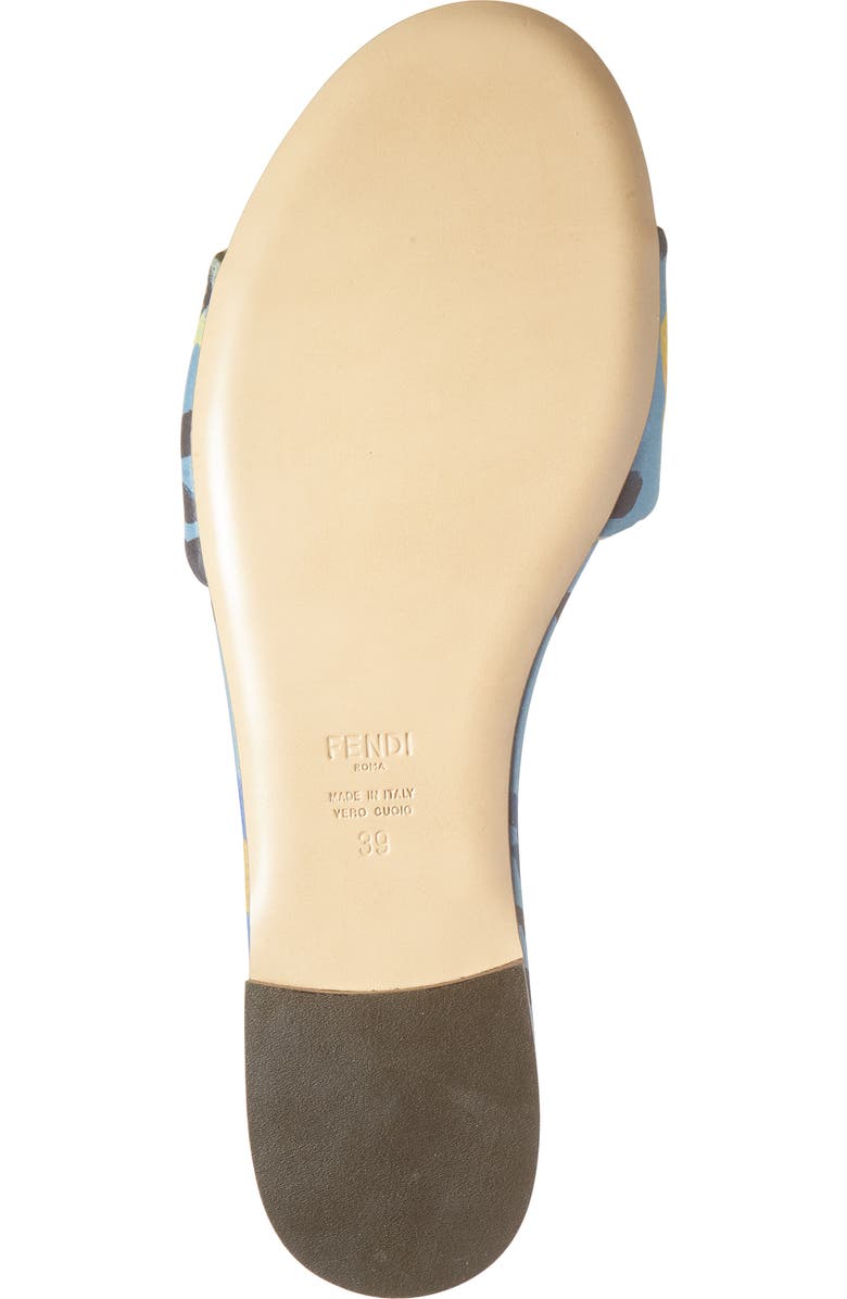 Fendi Signature Slide Sandal, Alternate, color, Blue