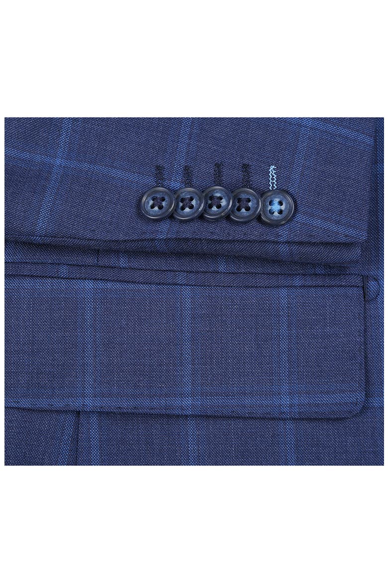 Plaid Blue Wool Blend Suit, Alternate, color, NAVY