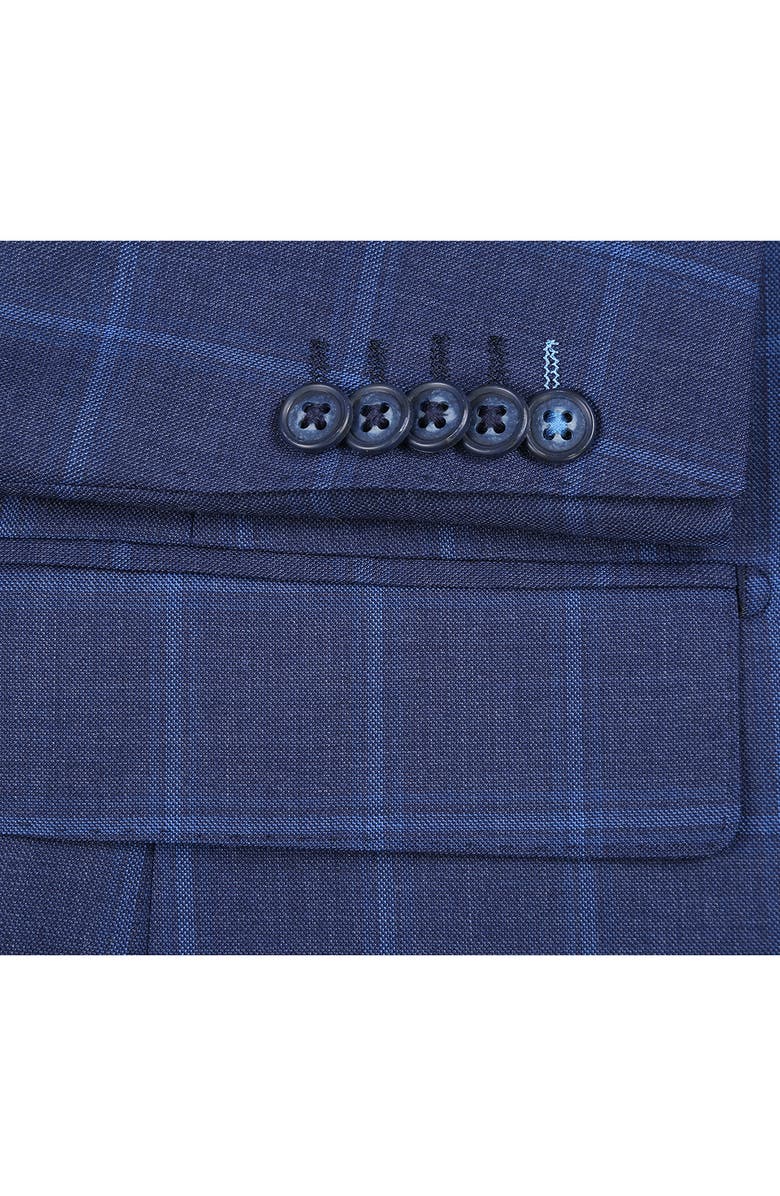 English Laundry Plaid Blue Wool Blend Suit, Alternate, color, Navy