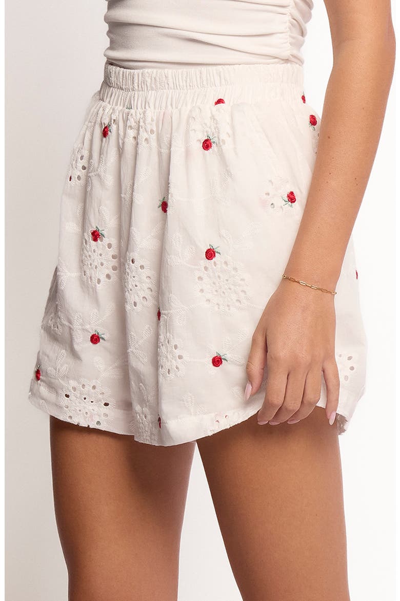 Aisha Cotton Eyelet Shorts, Alternate, color, WHITE