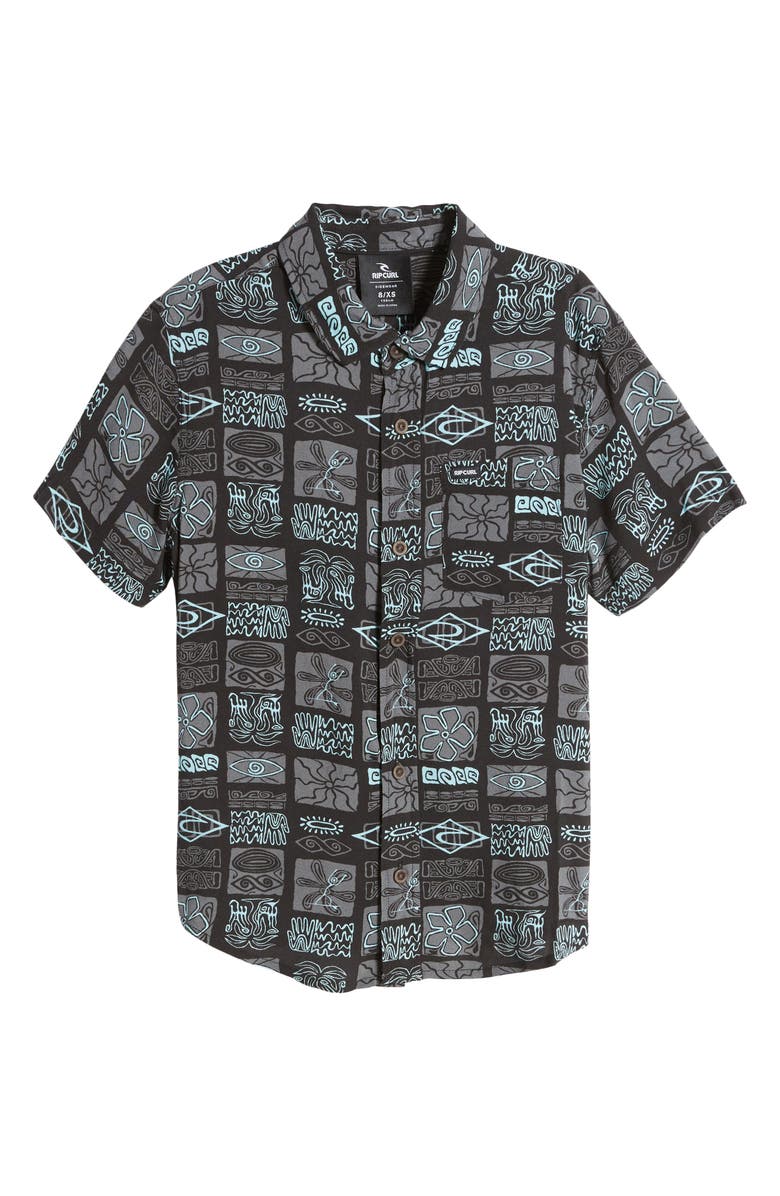 Rip Curl Kids' Future Evolution Short Sleeve Button-Up Shirt, Main, color,