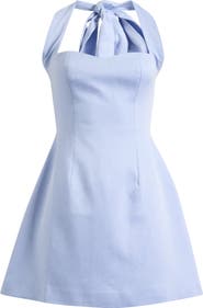 Odd Muse Halter Cotton Twill Minidress