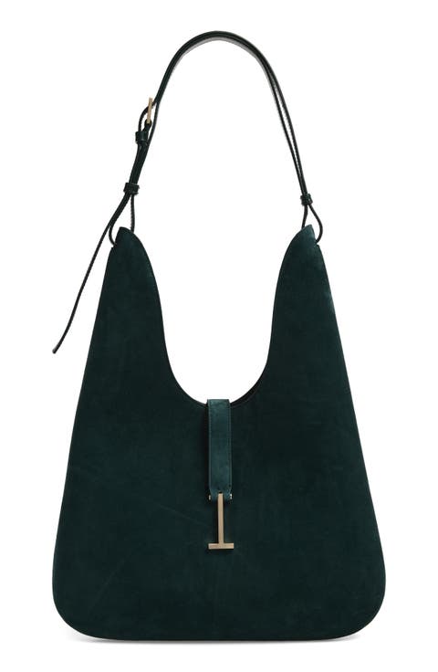 Medium Kara Smooth Suede Hobo Bag
