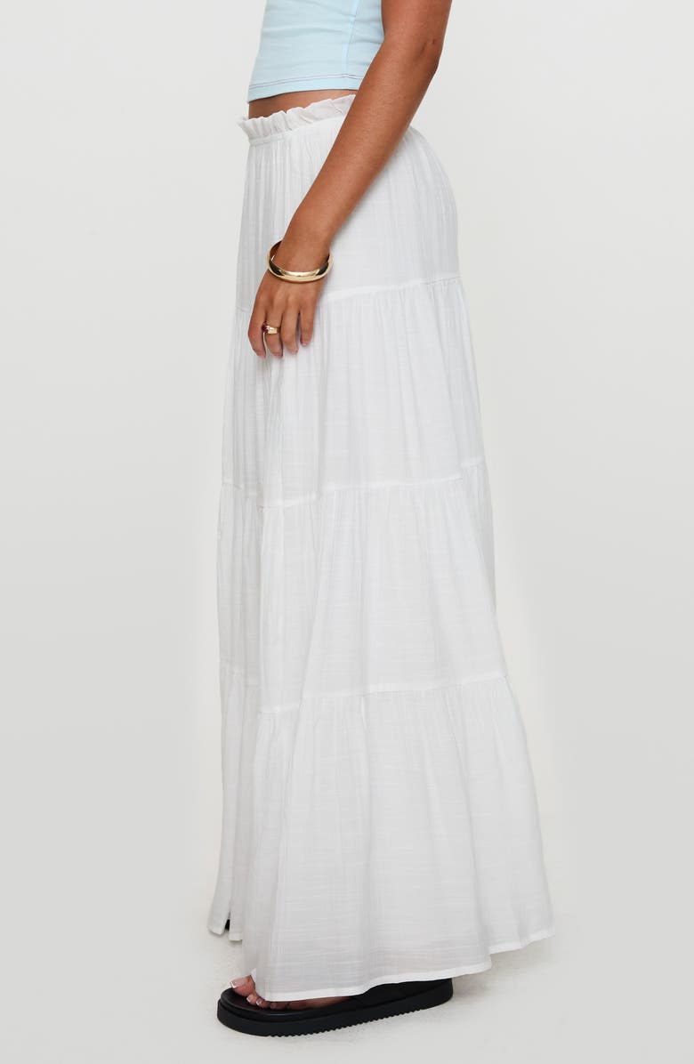 Princess Polly Mya Tiered Maxi Skirt, Alternate, color, White