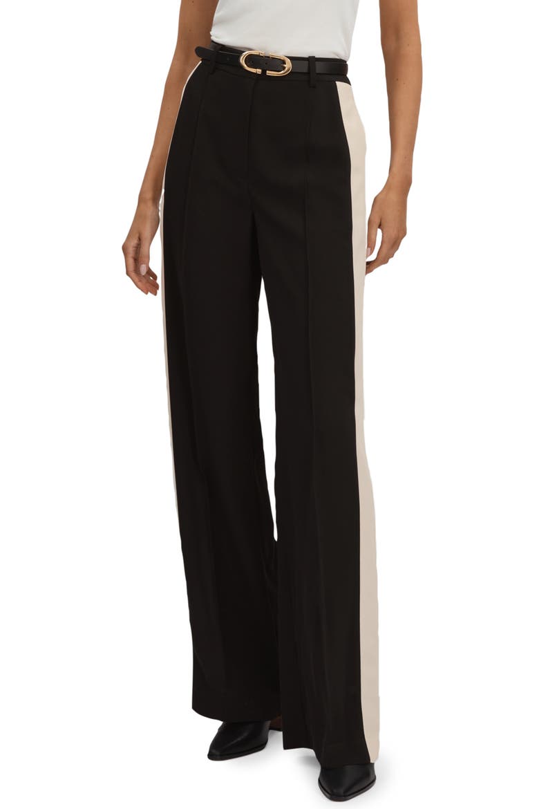 Pam Stripe Wide Leg Pants, Main, color, BLACK/ CREAM