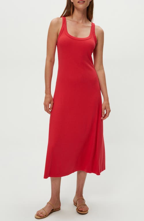 Michael Stars Celine Rib Midi Dress In Red
