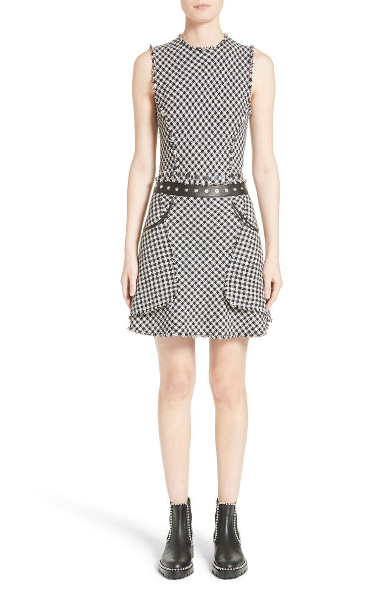 Alexander Wang Check Tweed Dress, Main, color, 