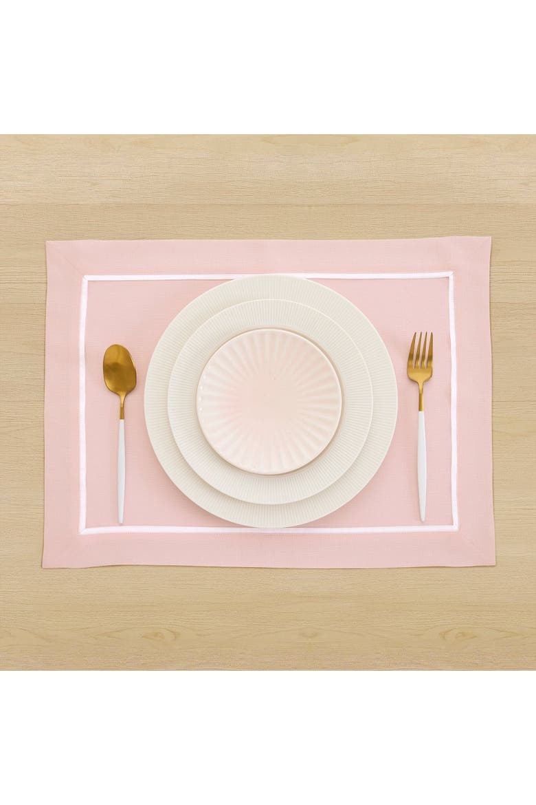 Linen Placemats Set of 4, 14 x 19" - Kensington, Alternate, color, Pink