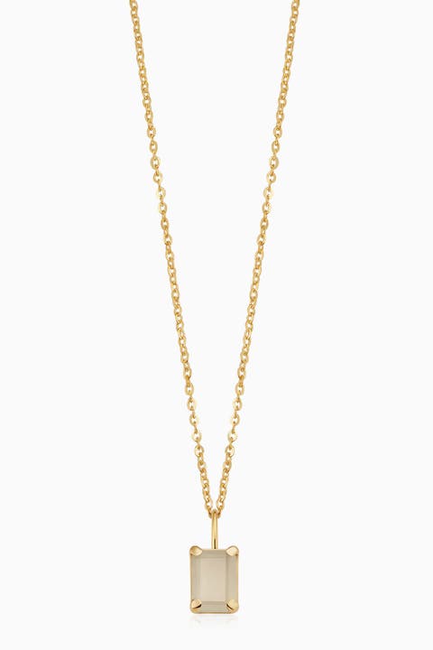 14K Gold Date Me Birthstone Pendant Necklace