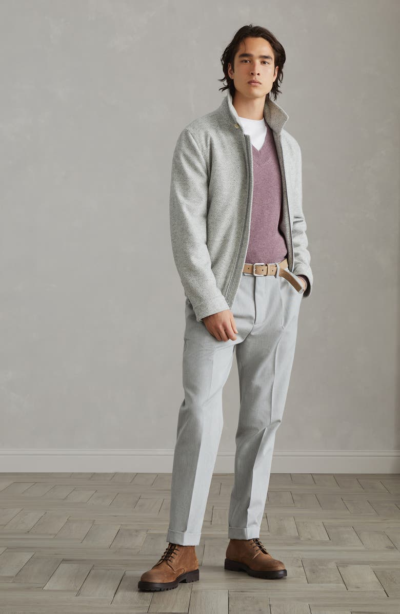 Brunello Cucinelli Chevron bomber jacket, Alternate, color, 