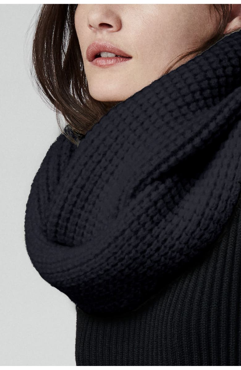 Canada Goose Waffle Stitch Wool Infinity Scarf, Alternate, color, 