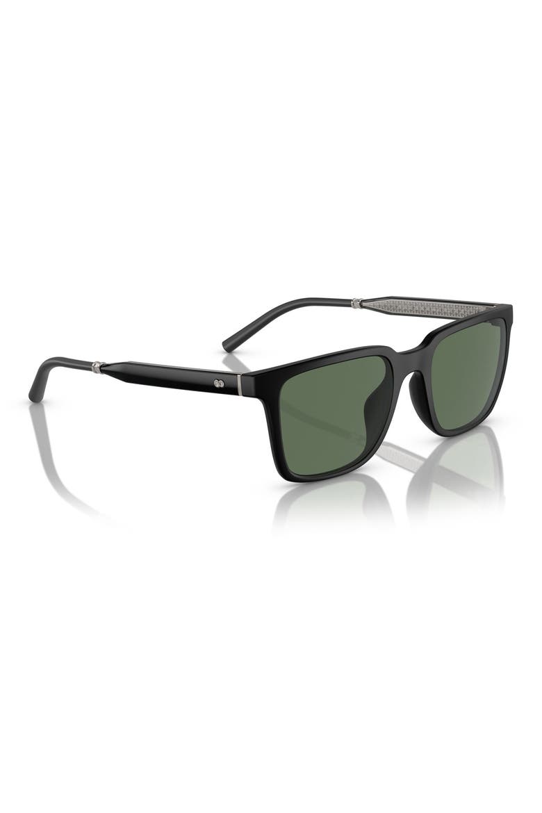 x Roger Federer Mr. Federer 52mm Polarized Rectangular Sunglasses, Alternate, color, SEMI-MATTE BLACK / G-15 POLAR