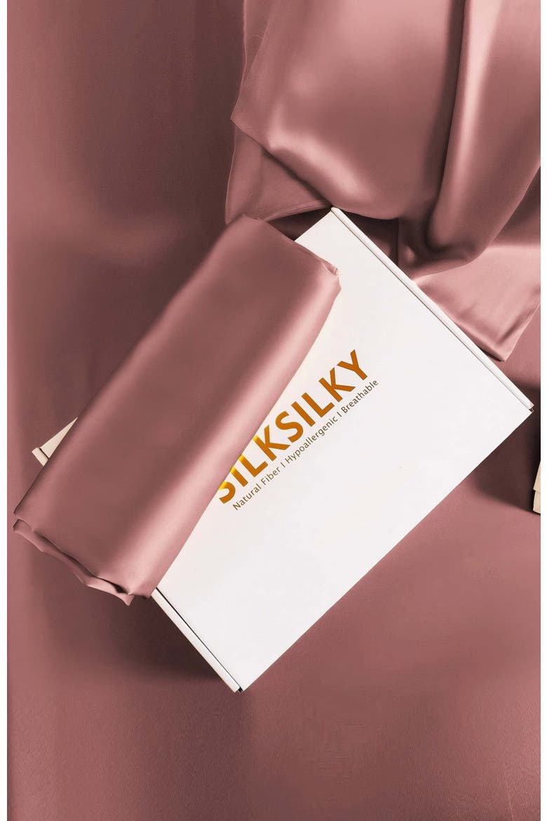 22Momme 100% Mulberry Silk Envelope Pillowcase, Alternate, color, PaleMauve