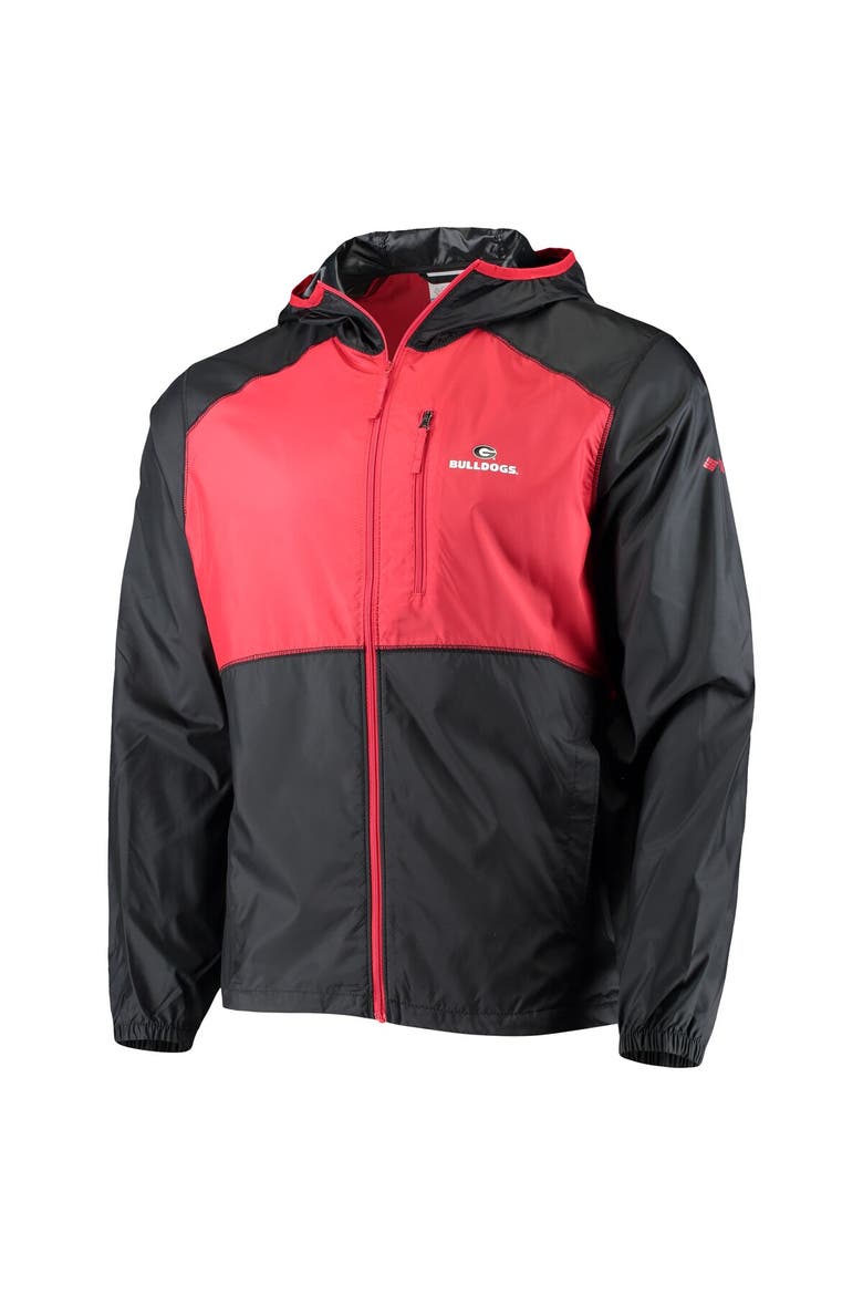 Men's Columbia Black/Red Georgia Bulldogs Flash Forward Hoodie Full-Zip Lightweight Windbreaker, Alternate, color, Black