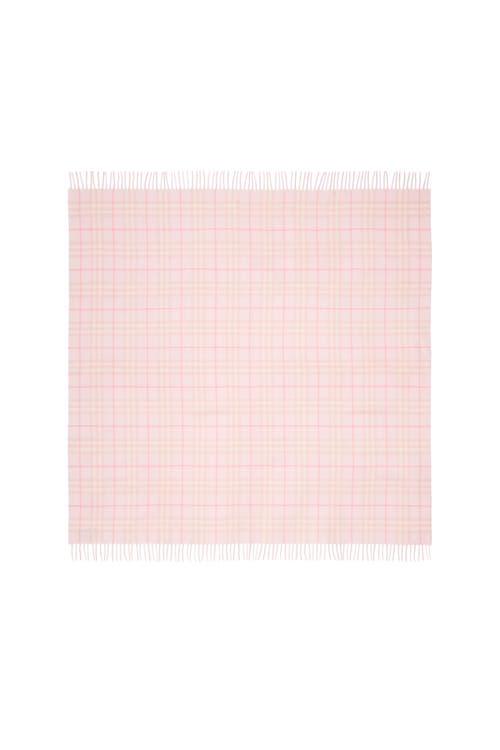 Burberry Check Wool Baby Blanket In Pink