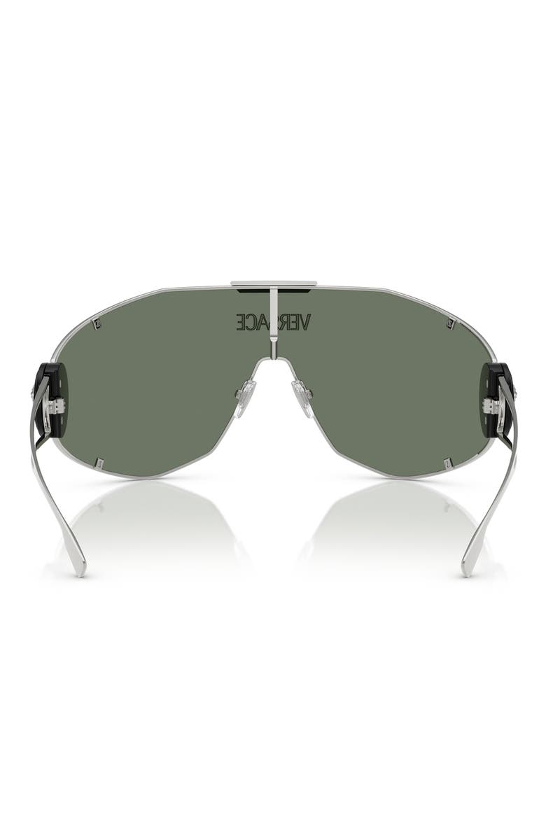 Medusa Medallion 142mm Shield Sunglasses, Alternate, color, SILVER