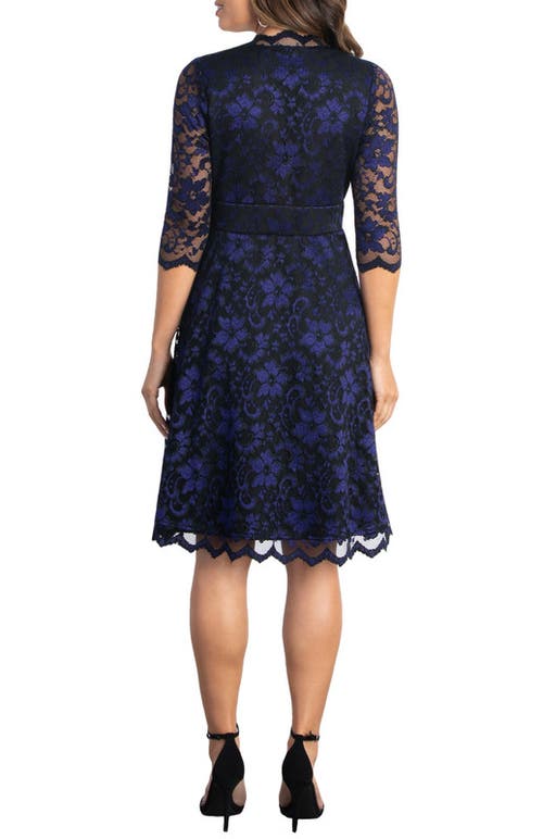Kiyonna Mon Cherie Lace Cocktail Dress In Violet Noir