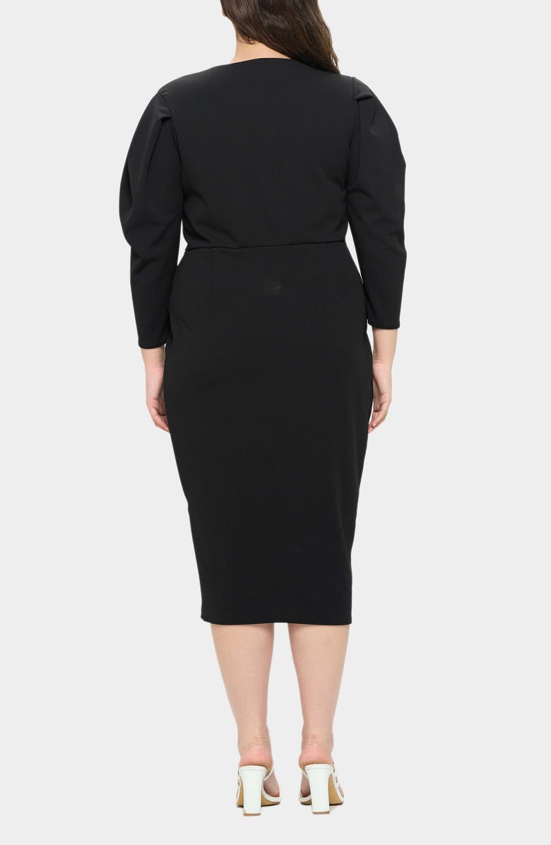 L I V D Boa Pleated Stretch Dress, Alternate, color, Black