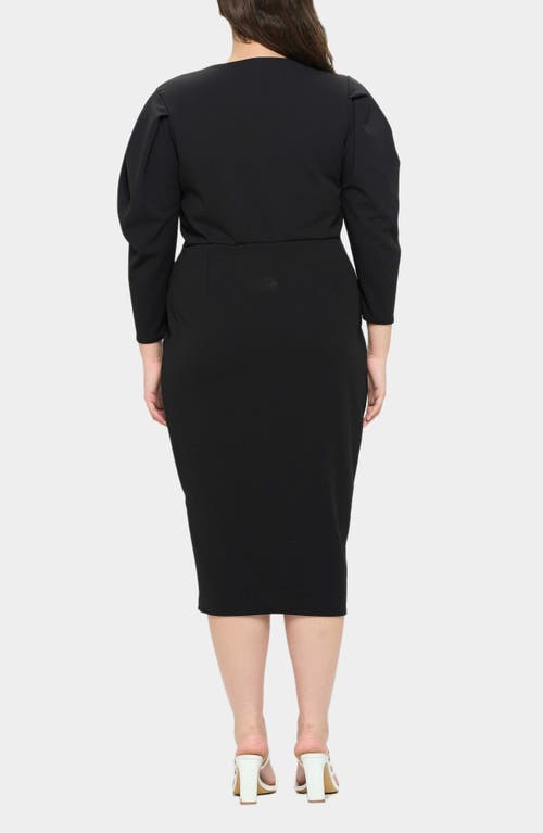 L I V D Boa Pleated Stretch Dress In Black