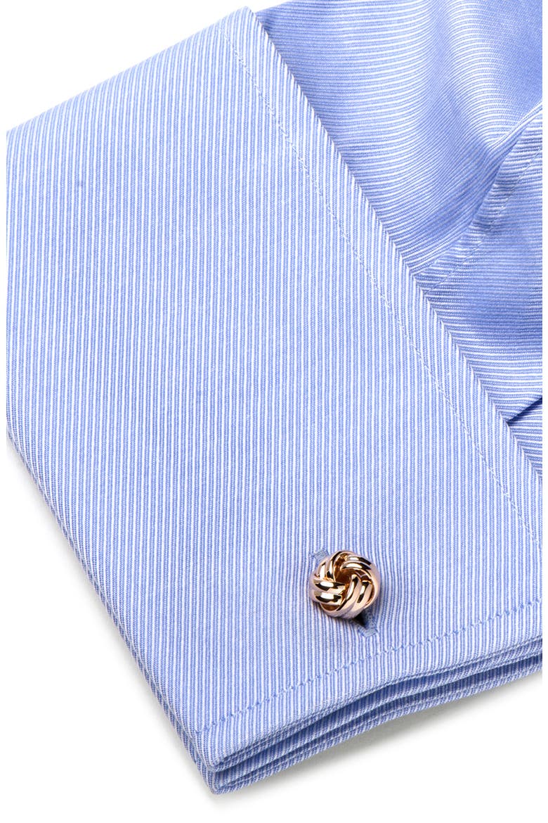 Knot Cufflinks, Alternate, color, ROSE GOLD