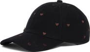BCBG Heart Embroidered Corduroy Baseball Cap