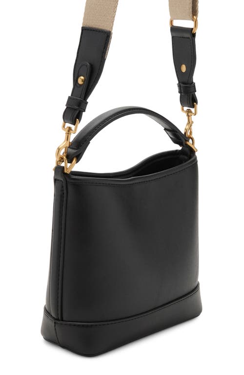 Mango Small Bucket Bag In Black
