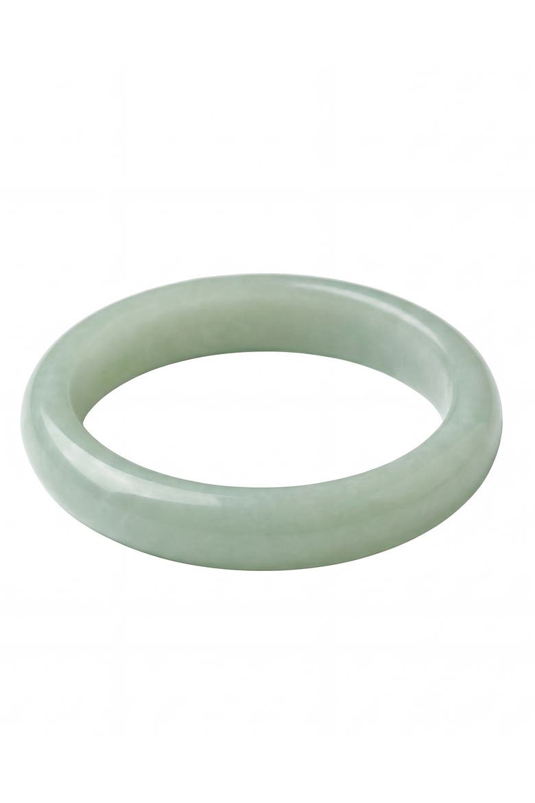Smoke Opaque Green Jade Stone Bangle, Main, color, Light Green