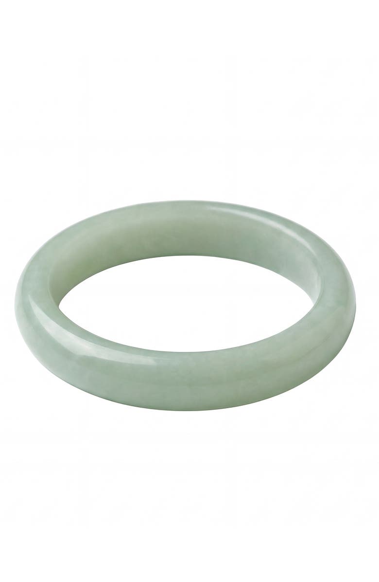 seree Smoke Opaque Green Jade Stone Bangle, Main, color,