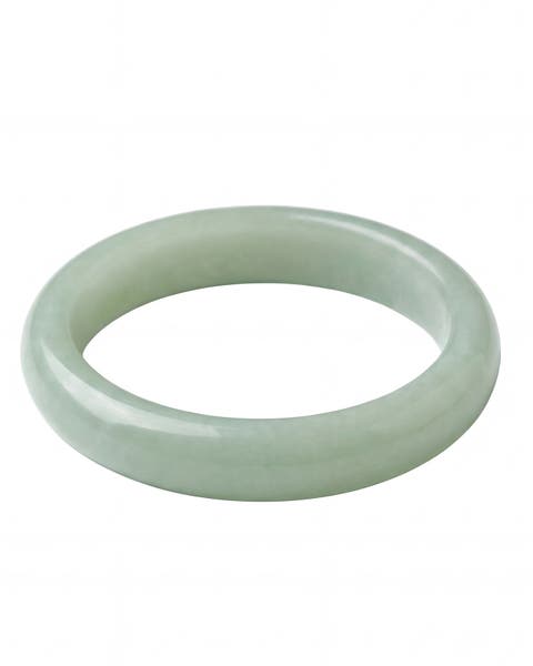 Smoke Opaque Green Jade Stone Bangle