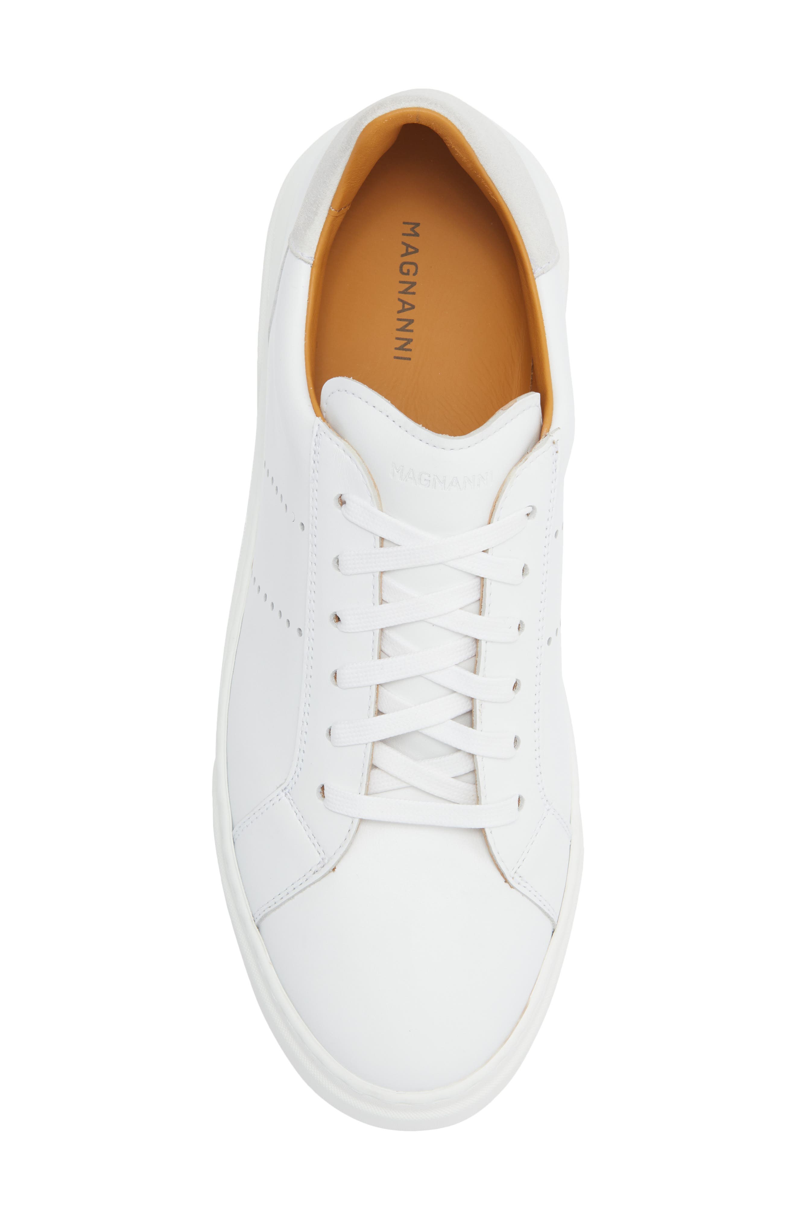 Magnanni Muro Sneaker, Alternate, color, White / White Suede