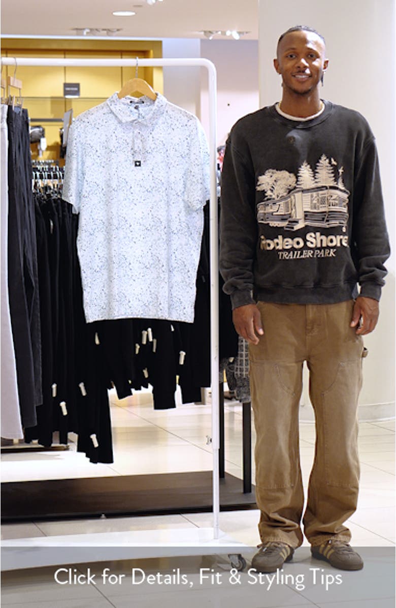 Spatter Print Performance Golf Polo, sales video thumbnail