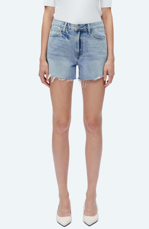 Kelly High Waist Cutoff Denim Shorts (Baby Blue)