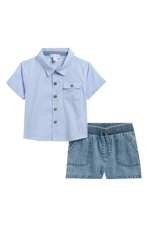Beach Button-Up Shirt & Shorts Set (Baby)