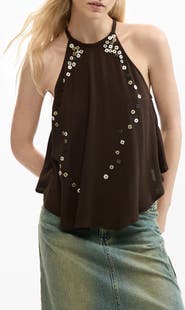 Desigual Button Trapeze Top