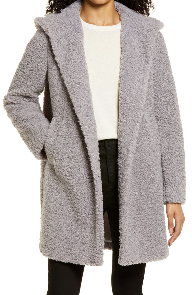 Sam Edelman Hooded Faux Shearling Teddy Coat, Main, color,